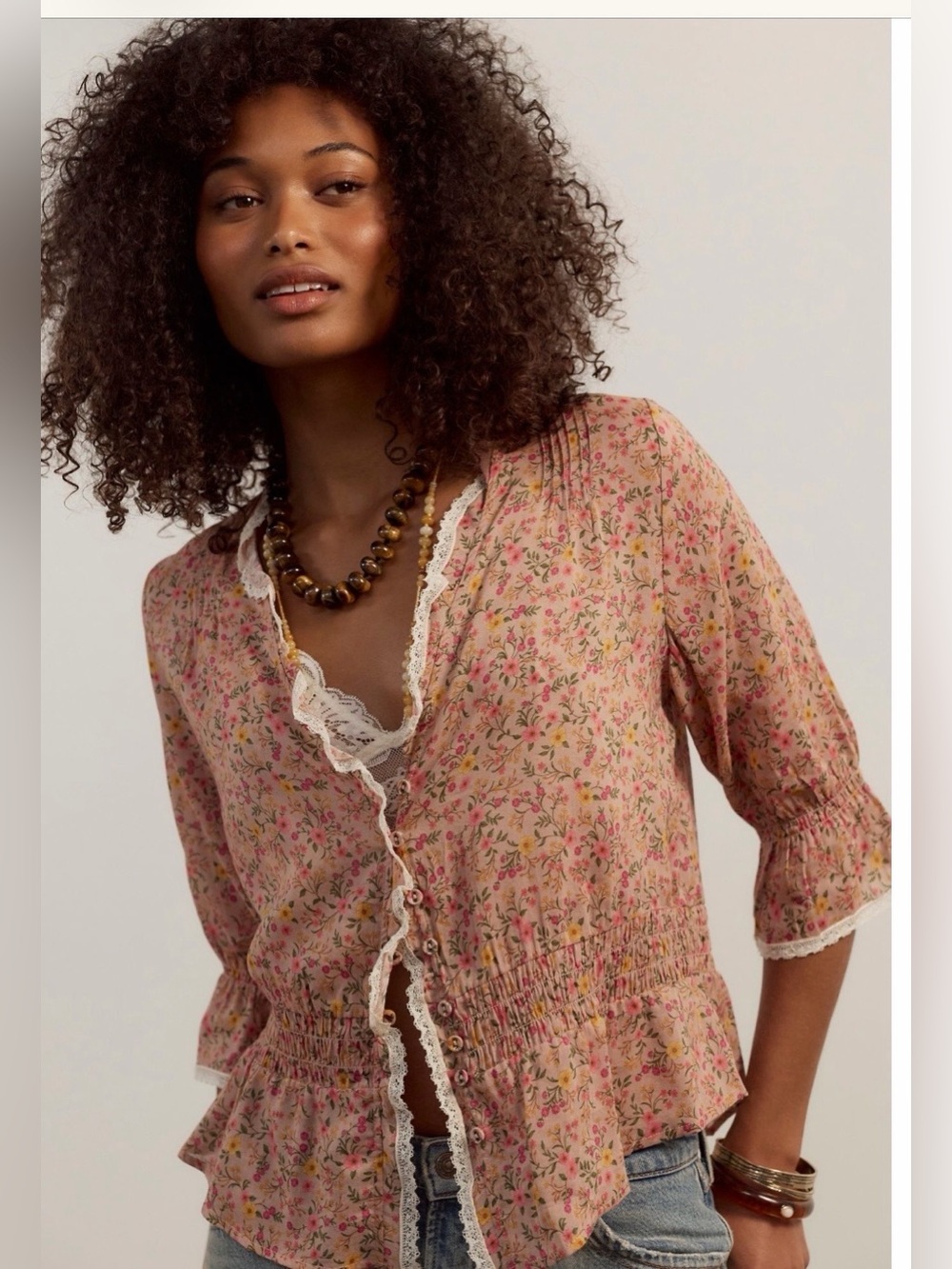 Spell Mimi Rose Blouse NWT Free People